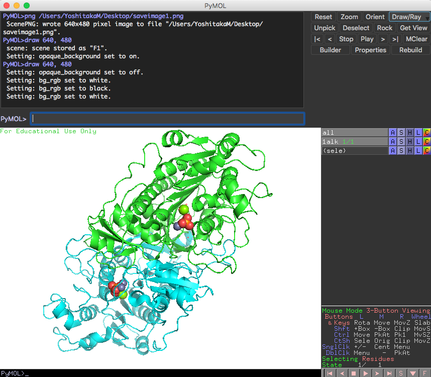 画像の保存 - pymol-book